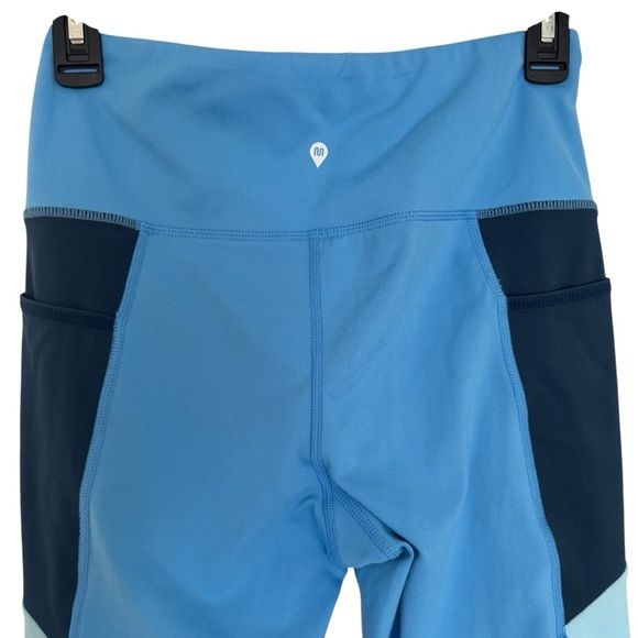 Blue Colorblock Leggings - Picture 4 of 5